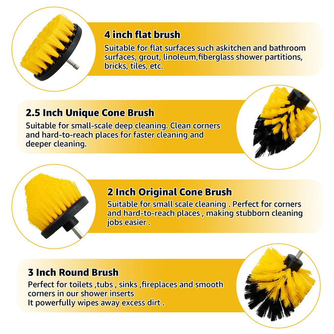 Drill Brush Cleaning Kit – 6-in-1 Scrub Set with Extension Rod