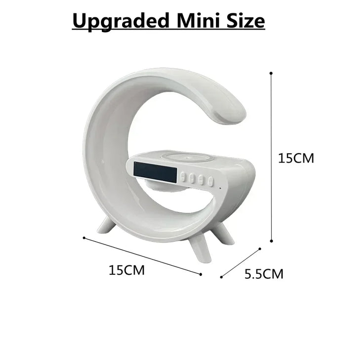 RGB Wireless Charger Stand with Alarm Clock & Speaker