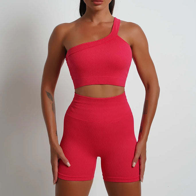 Seamless High-Waist Yoga Set – Workout Leggings & Crop Top for Women